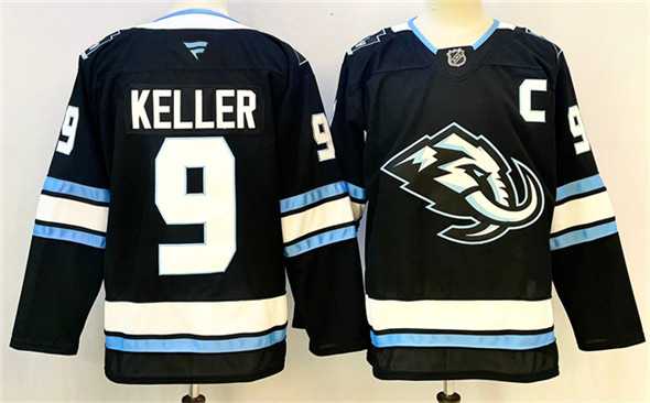 Men%27s Utah Mammoth #9 Clayton Keller Navy 2025 With C Patch Stitched Jersey